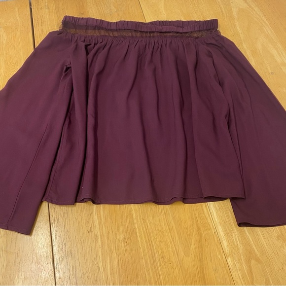 Womens Rock And Republic Size Small Burgundy Off The Shoulder Blouse - Picture 1 of 13